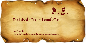 Moldván Elemér névjegykártya